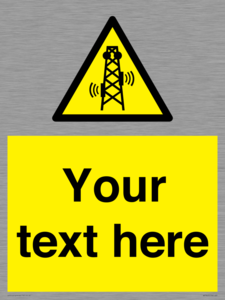 Custom warning RF radiation transmitter